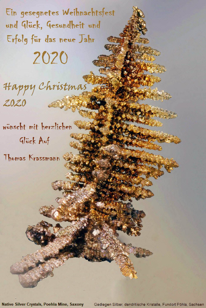 Native silver - christmas tree from Poehla mine, Erzgebirge, Saxony